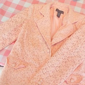 Dialogue Medium pink work blazer embroidered women’s floral print